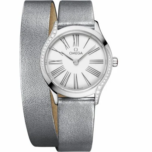 Omega Mini Trésor Quartz 26 Stainless Steel - Diamond / White Enamel / Double Tour 428.17.26.60.04.006 (42817266004006)